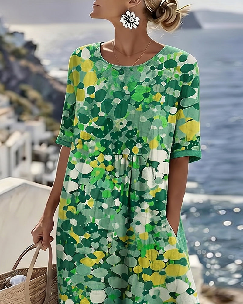 Elena | Vestido midi floral suelto y ligero