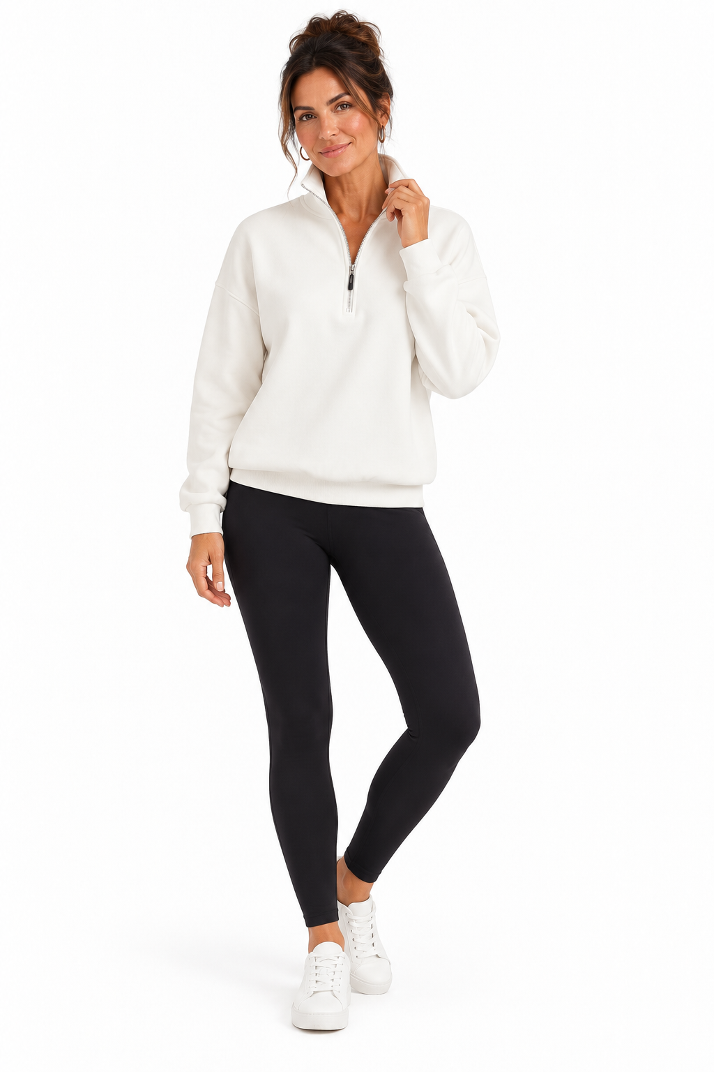 Suéter Oversize Lori con Cuello de Cierre 1/4