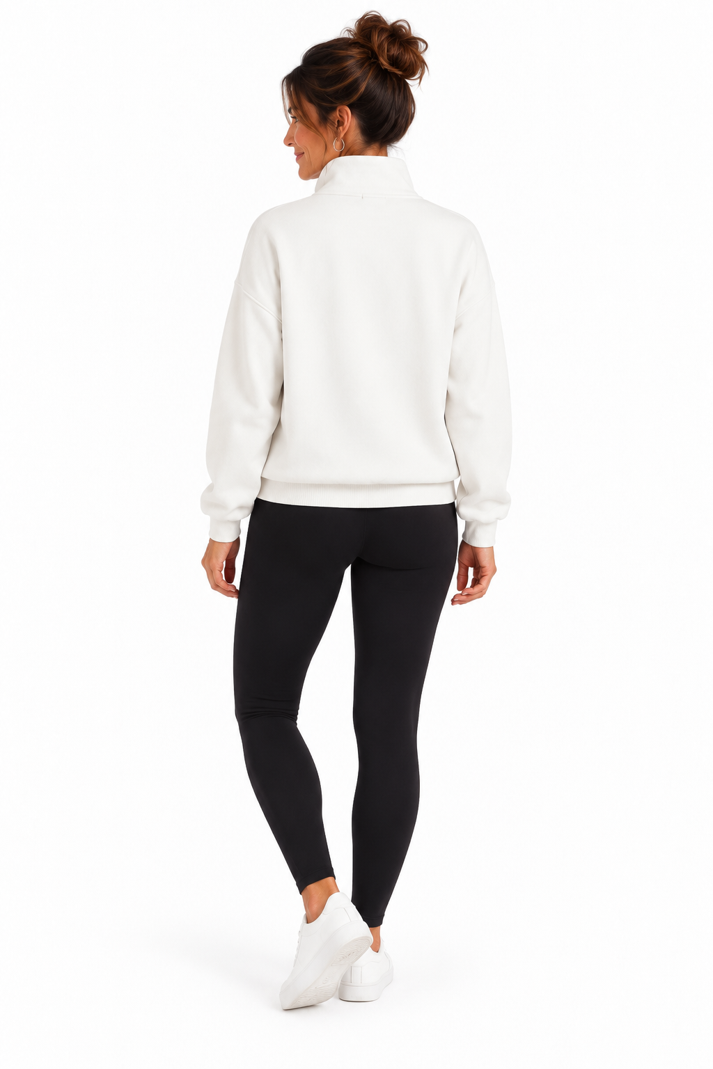 Suéter Oversize Lori con Cuello de Cierre 1/4