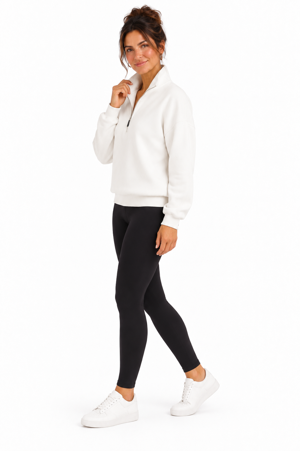 Suéter Oversize Lori con Cuello de Cierre 1/4
