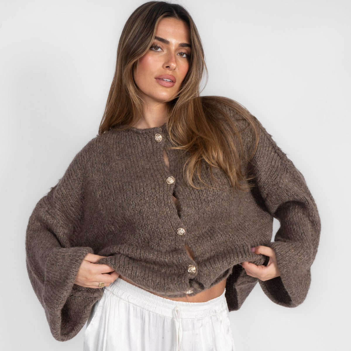 Cárdigan oversize de manga suave