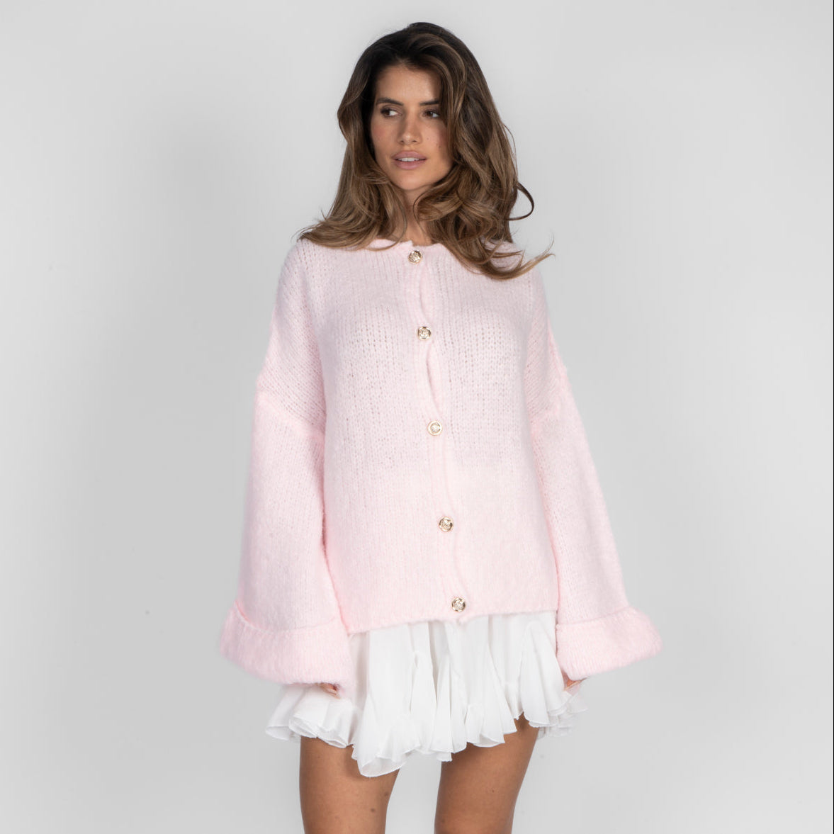 Cárdigan oversize de manga suave