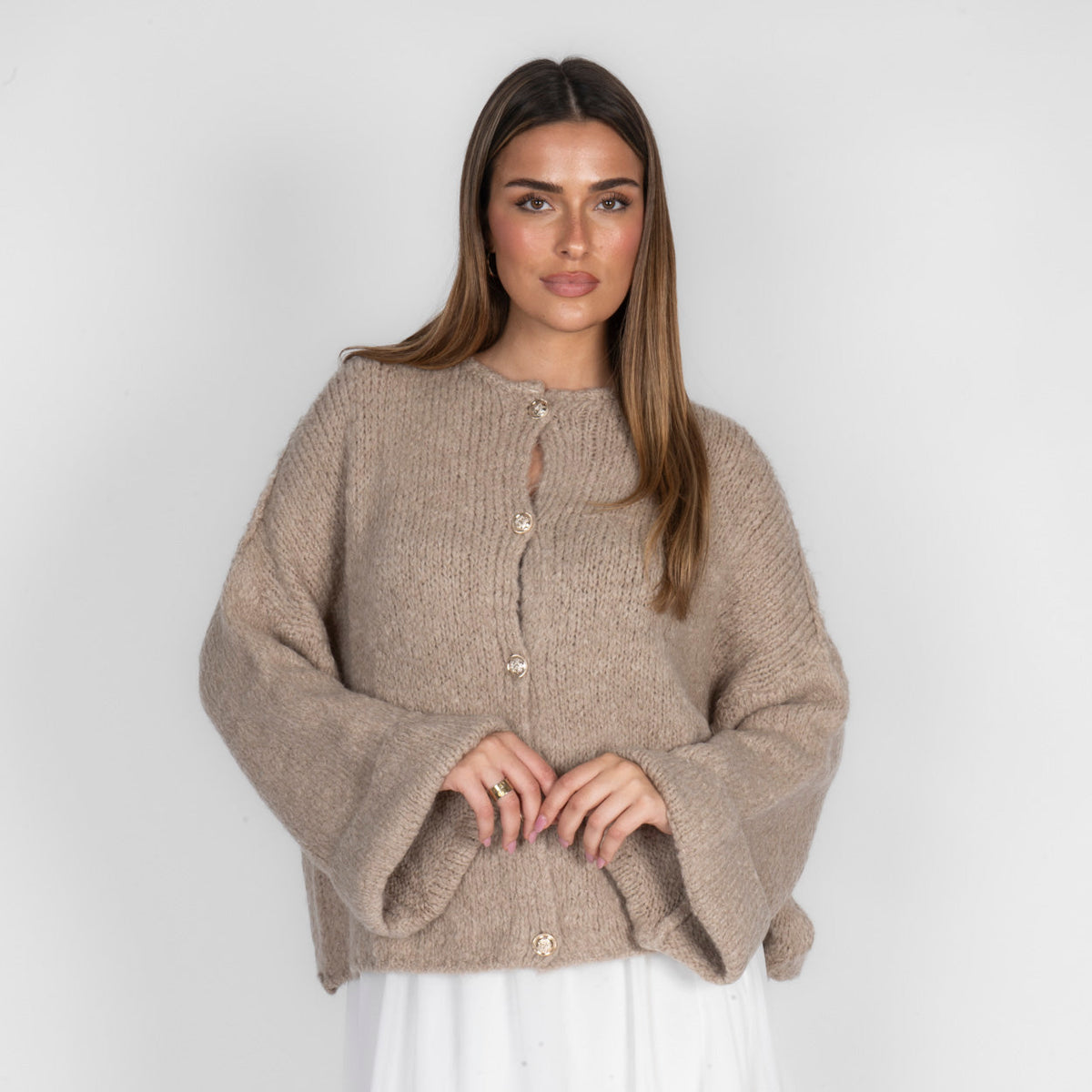 Cárdigan oversize de manga suave