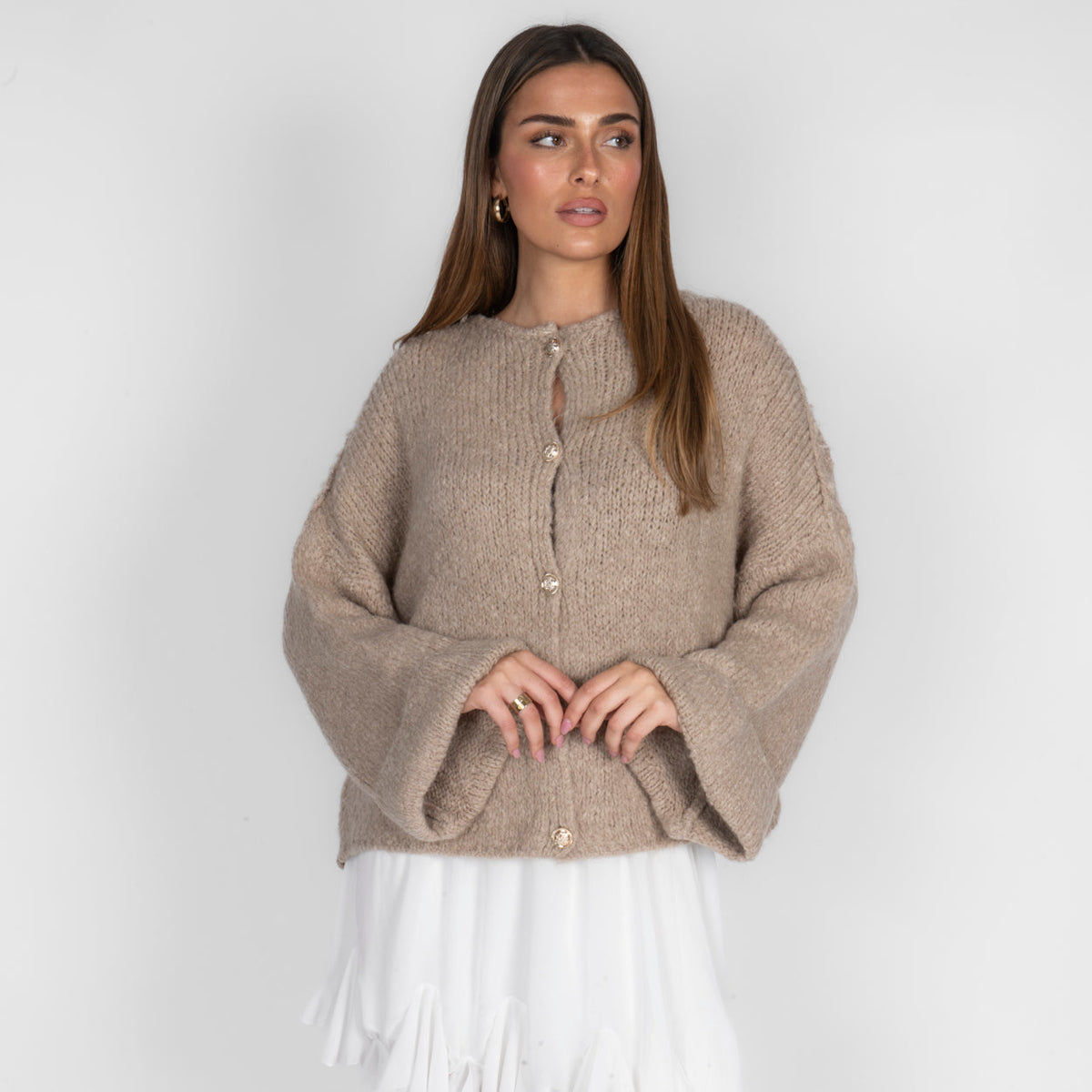 Cárdigan oversize de manga suave