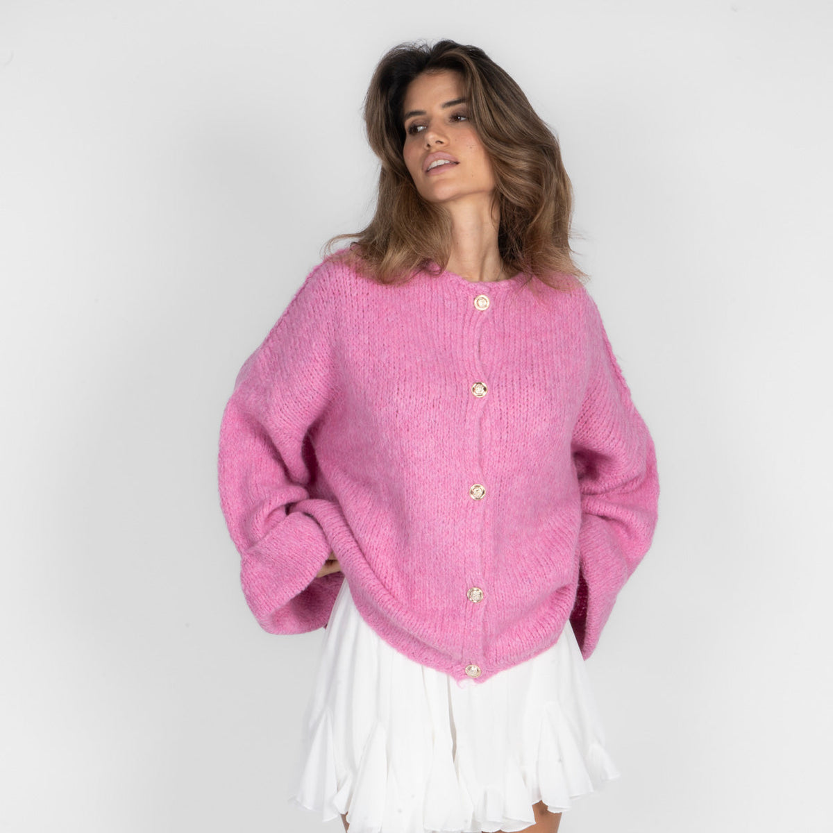 Cárdigan oversize de manga suave