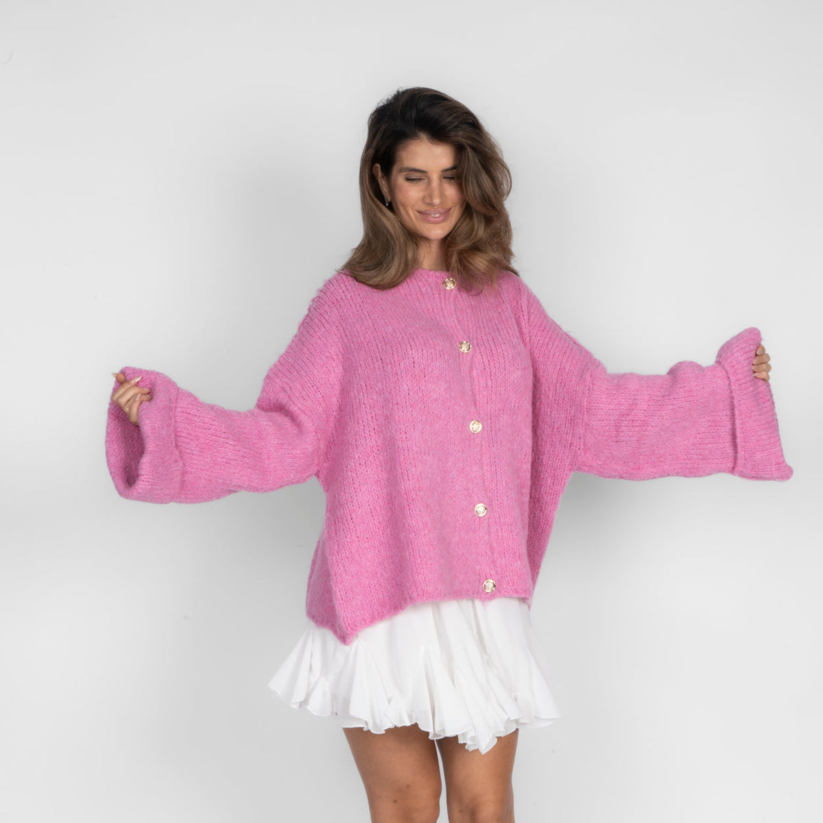 Cárdigan oversize de manga suave