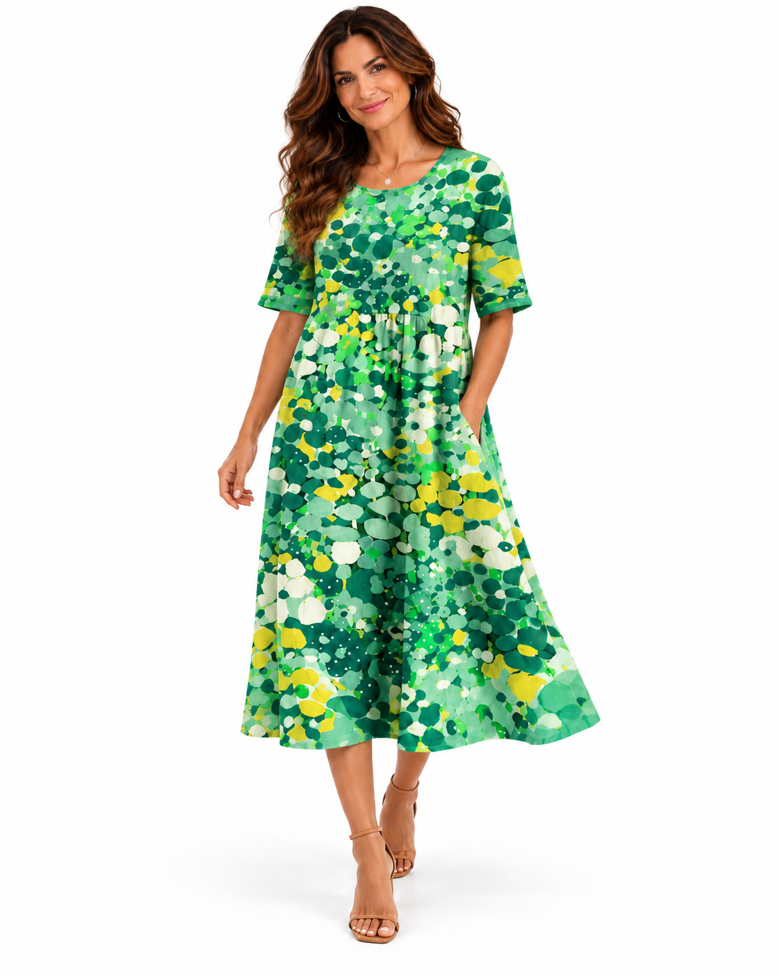 Elena | Vestido midi floral suelto y ligero