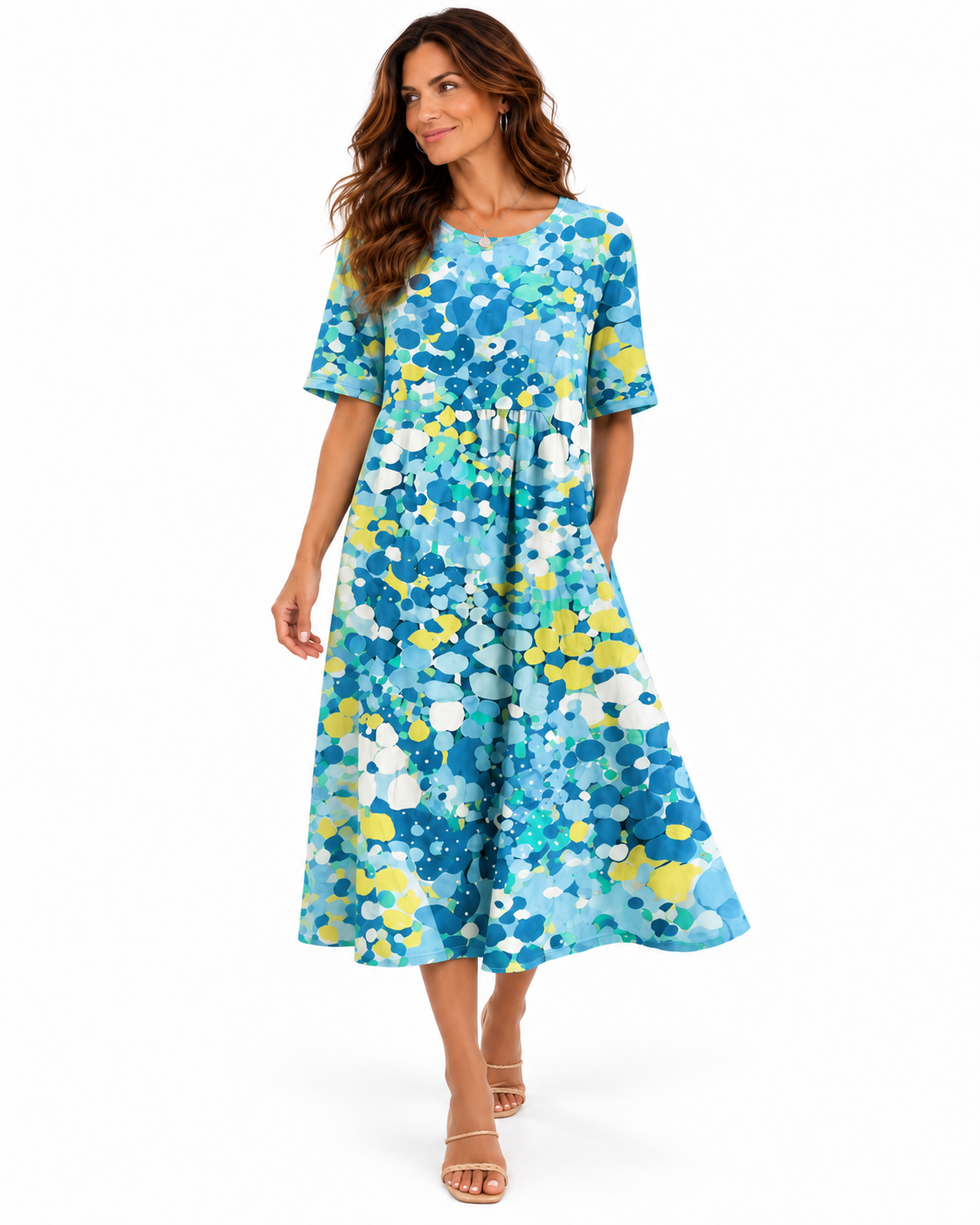 Elena | Vestido midi floral suelto y ligero