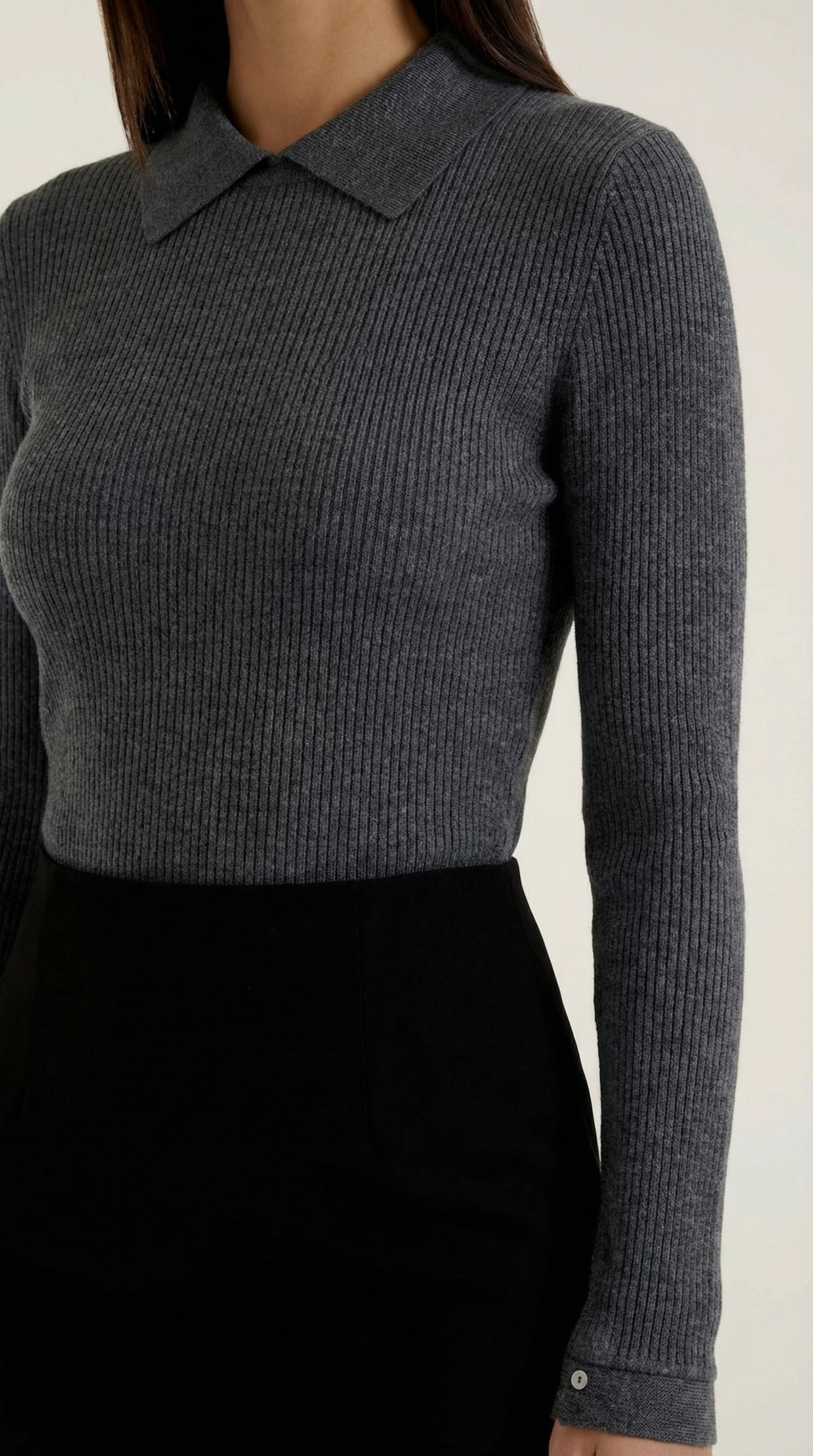Suéter de lana con cuello - Gail Langarm