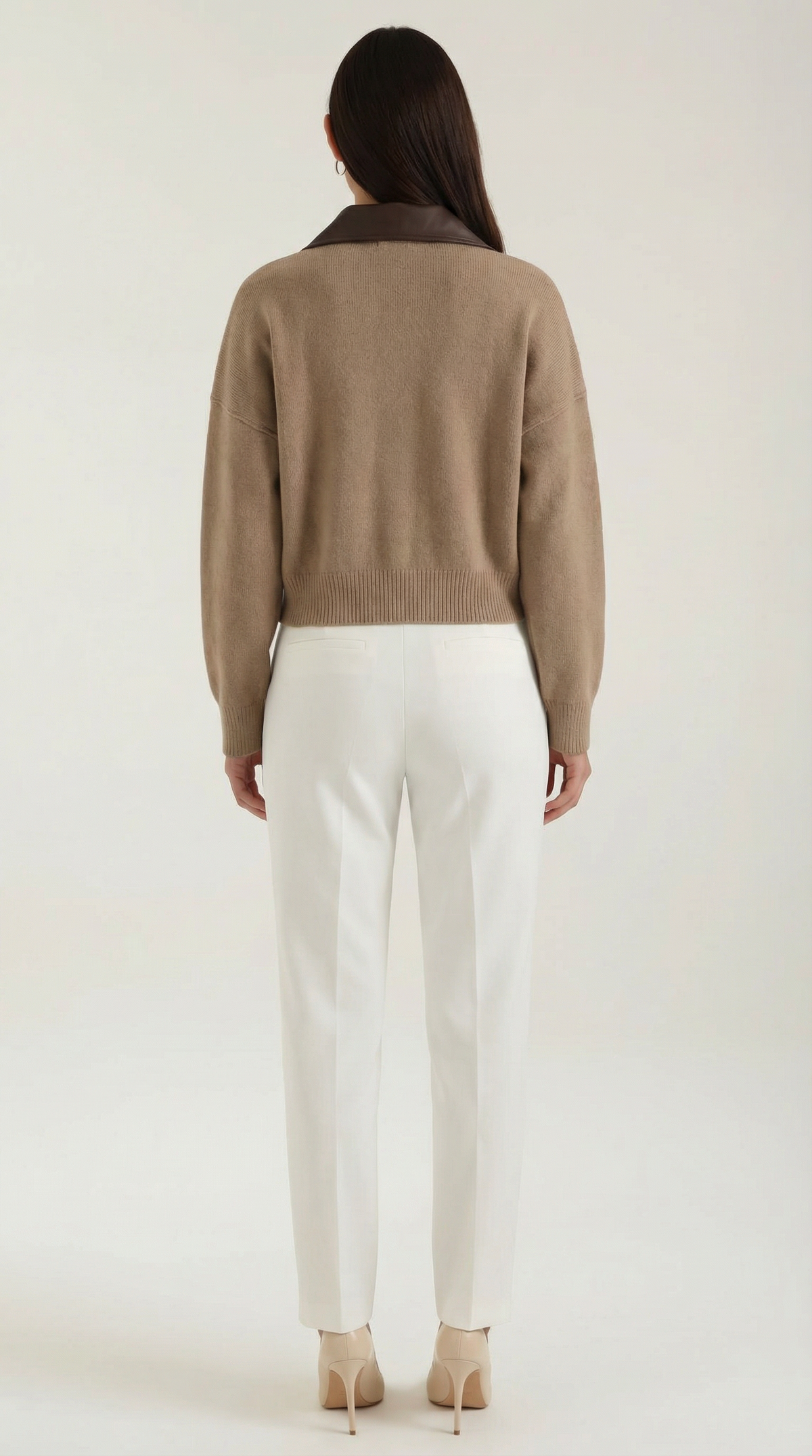 Chaqueta Corto de Punto con Cuello
