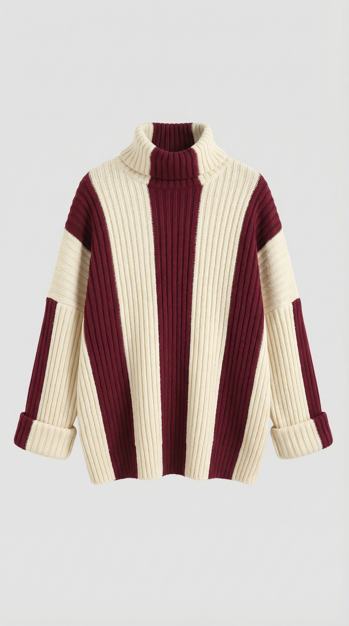 Suéter Oversize de Cuello Alto 'June' con Rayas