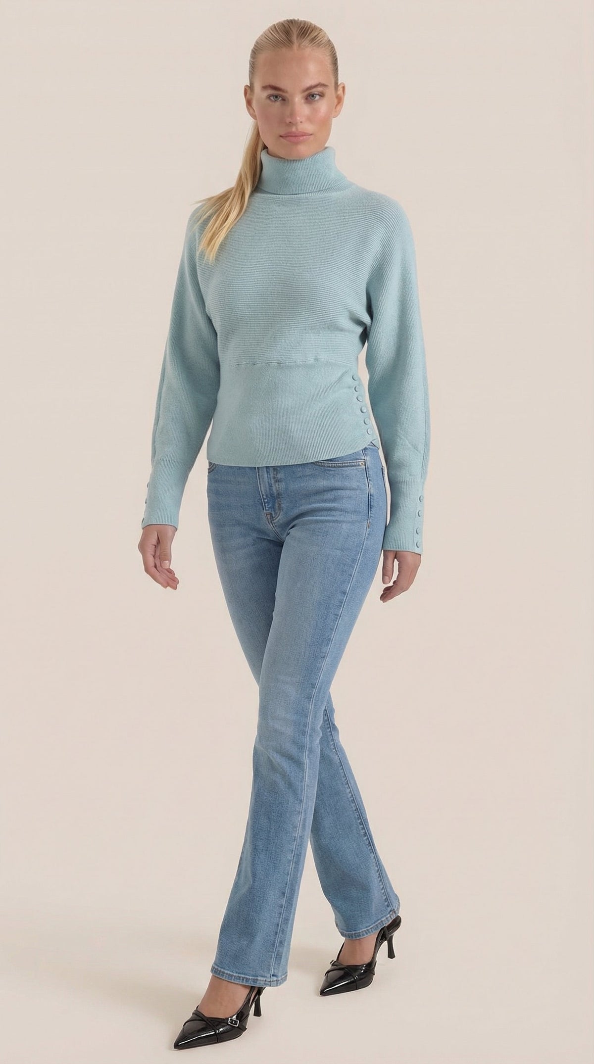 Suéter Leticia de Cuello Alto con Textura Acanalada