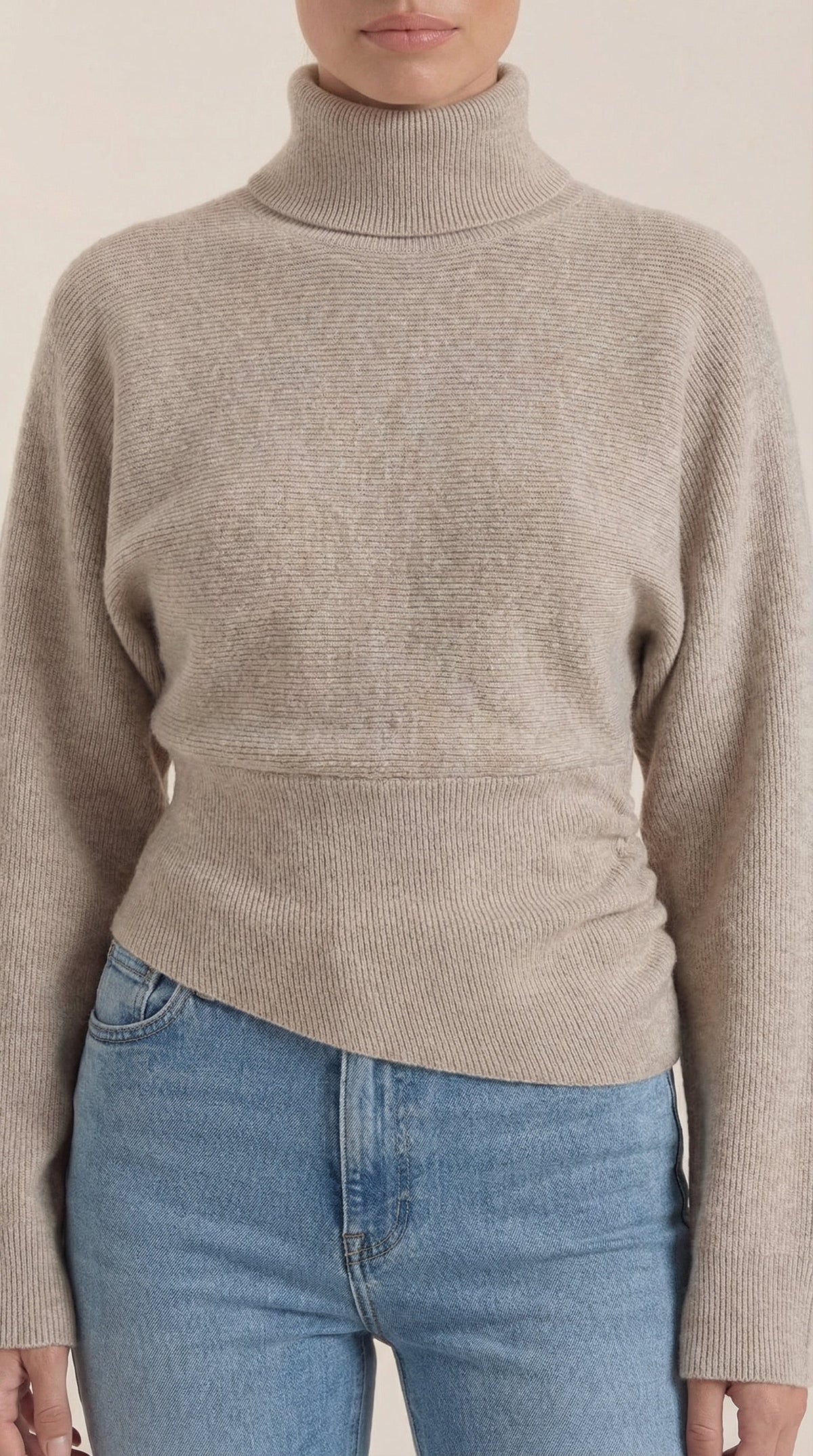 Suéter Leticia de Cuello Alto con Textura Acanalada