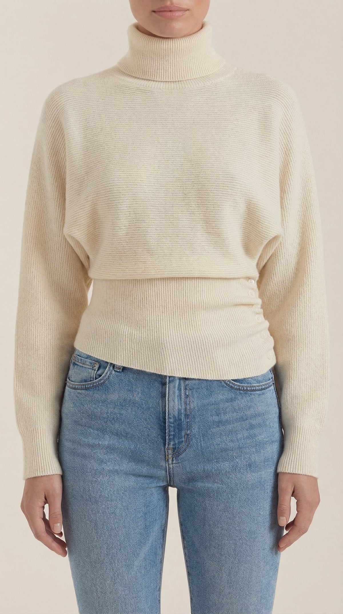 Suéter Leticia de Cuello Alto con Textura Acanalada