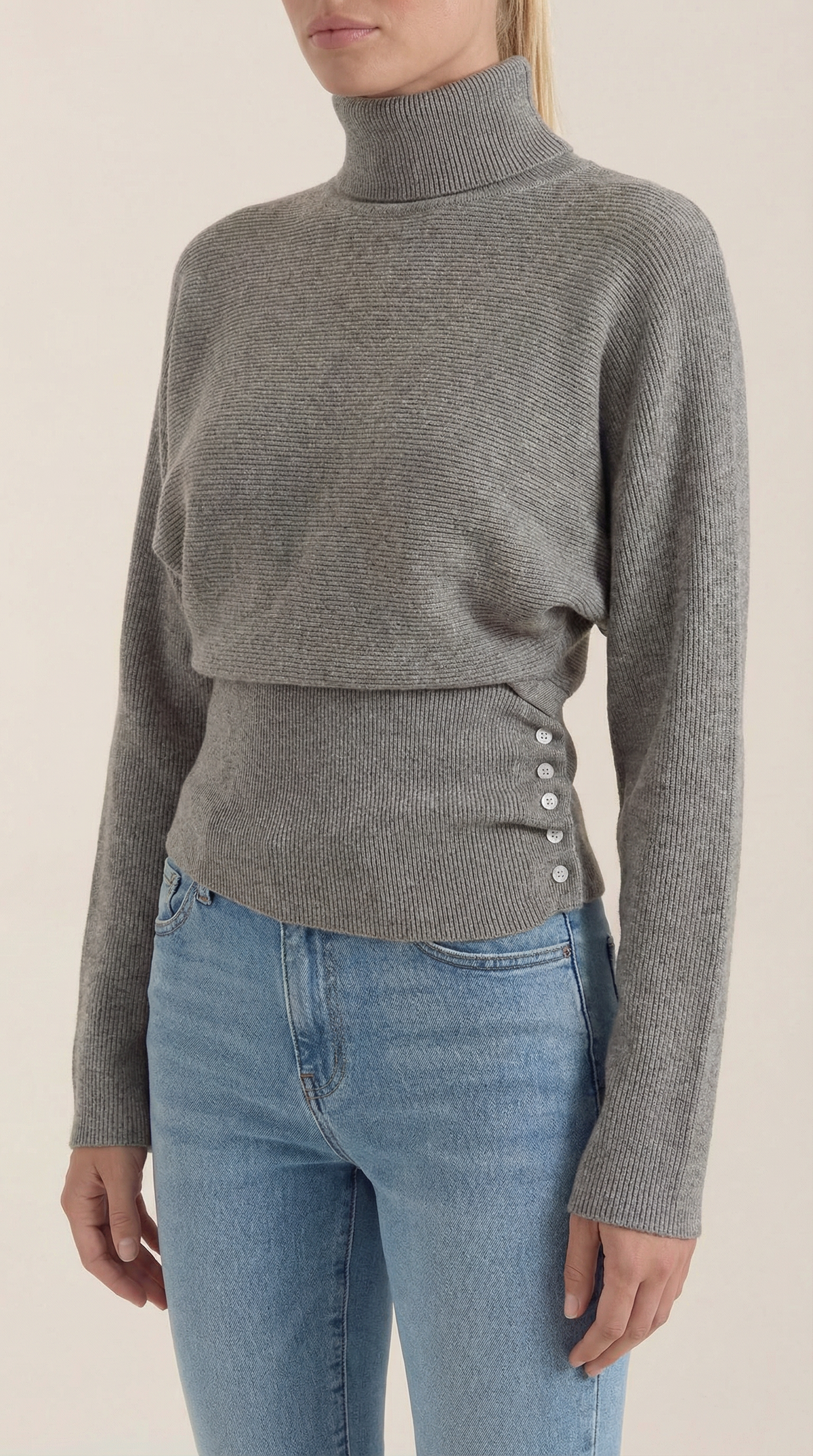 Suéter Leticia de Cuello Alto con Textura Acanalada