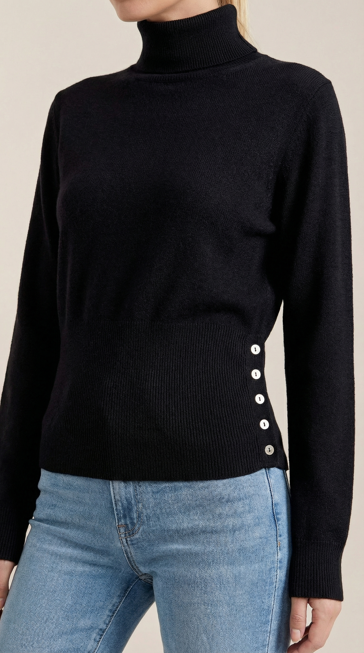 Suéter Leticia de Cuello Alto con Textura Acanalada
