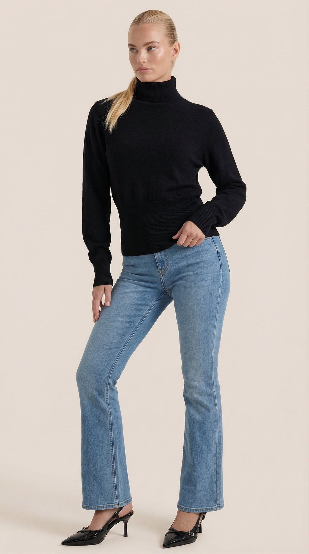 Suéter Leticia de Cuello Alto con Textura Acanalada