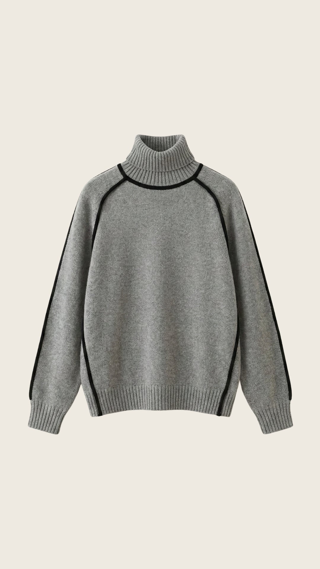 Suéter de cuello alto con detalles en contraste