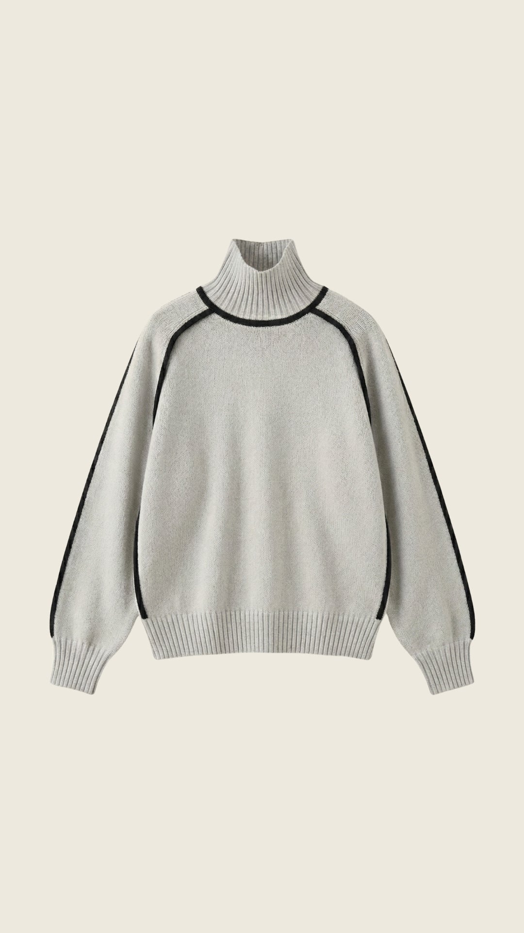 Suéter de cuello alto con detalles en contraste