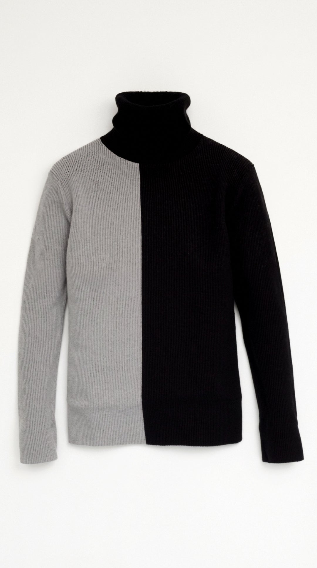 Suéter de Cuello Alto con Diseño de Bloques