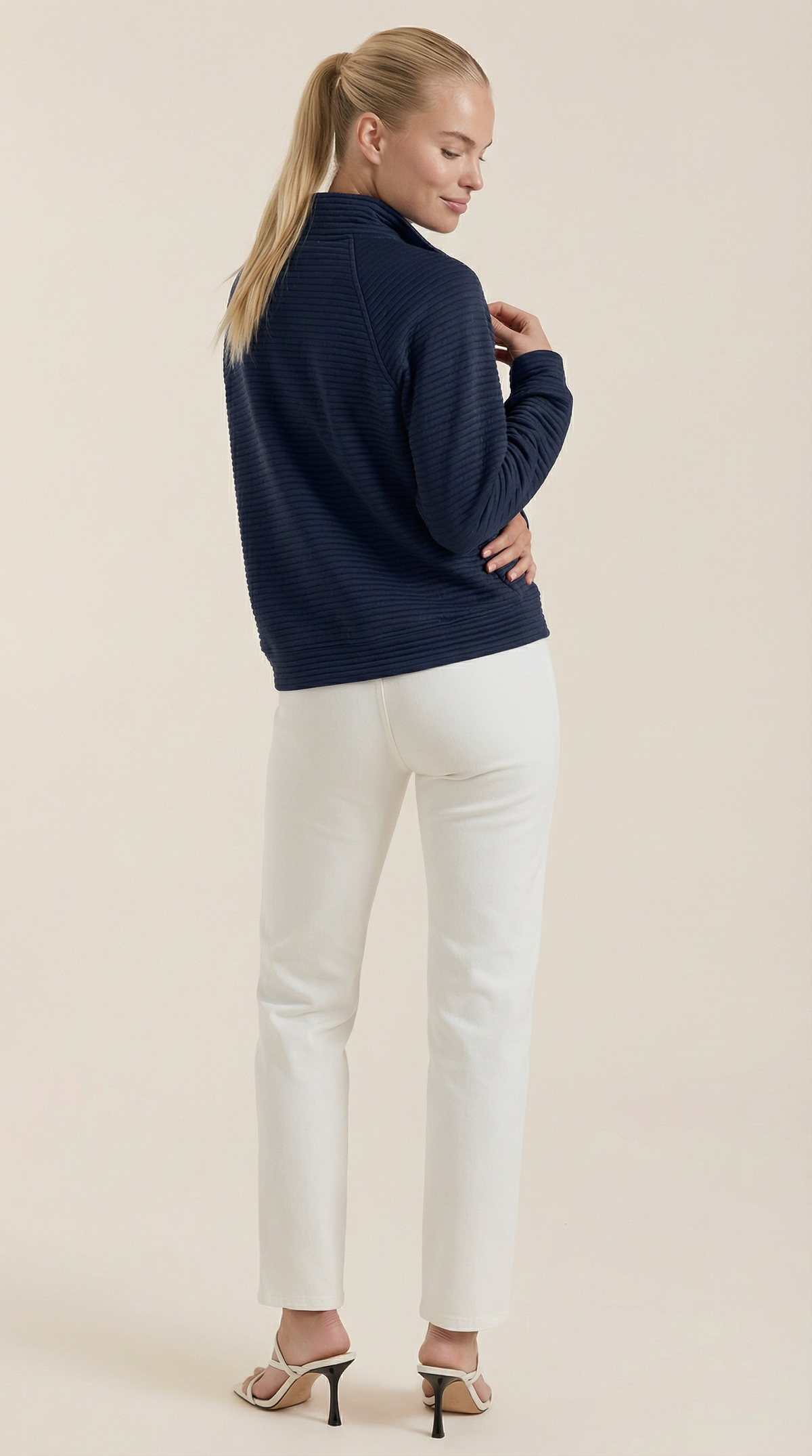 Melinda Polo Pullover con Media Cremallera