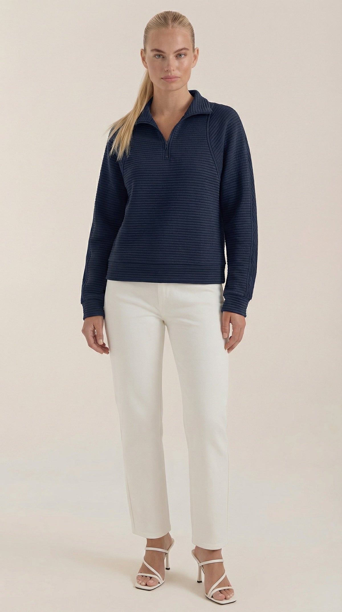 Melinda Polo Pullover con Media Cremallera