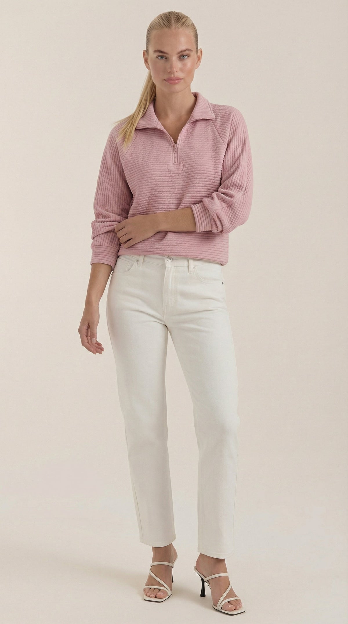 Melinda Polo Pullover con Media Cremallera