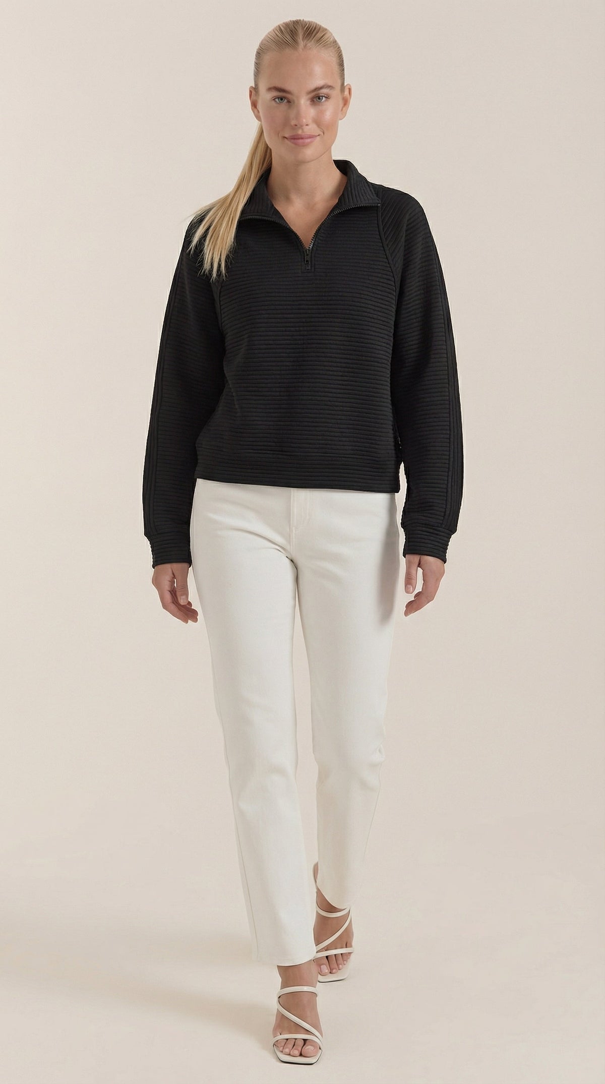 Melinda Polo Pullover con Media Cremallera