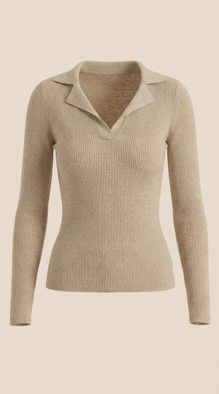 Suéter de punto con cuello elegante