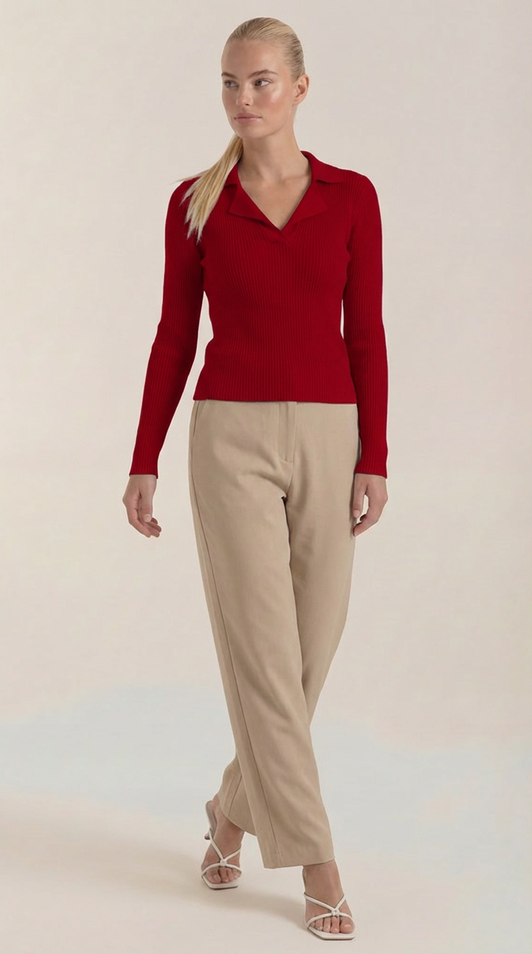 Suéter de punto con cuello elegante