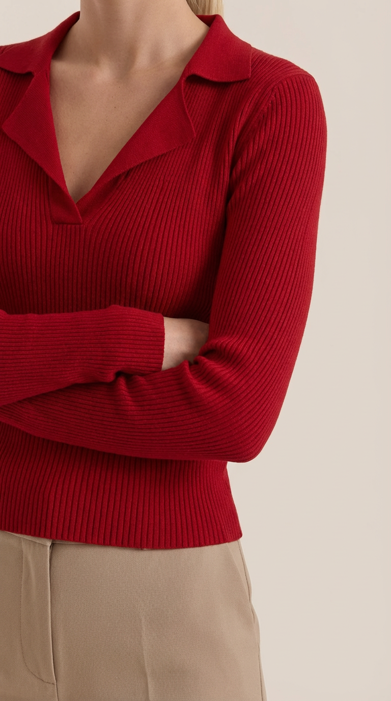 Suéter de punto con cuello elegante