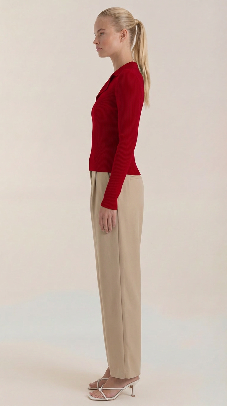 Suéter de punto con cuello elegante