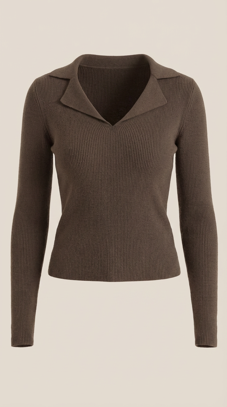 Suéter de punto con cuello elegante