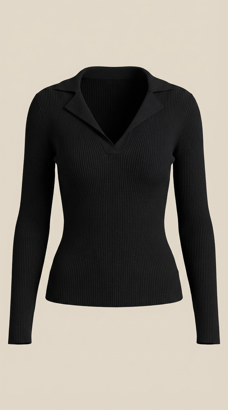 Suéter de punto con cuello elegante